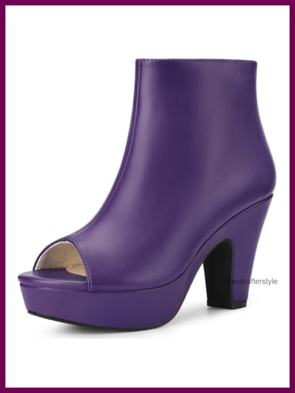 Allegra K Peep Toe Ankle Boots Chunky Heel Platform Booties Zip